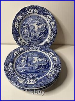 Set of 6 Spode England Blue Italian 10 Dinner Plates