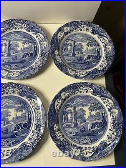 Set of 6 Spode England Blue Italian 10 Dinner Plates