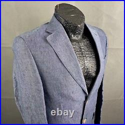 Solbiati 38S Mens Sportcoat Blazer Jacket Blue Italian Linen 2-Button Nordstrom