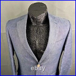 Solbiati 38S Mens Sportcoat Blazer Jacket Blue Italian Linen 2-Button Nordstrom