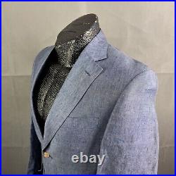 Solbiati 38S Mens Sportcoat Blazer Jacket Blue Italian Linen 2-Button Nordstrom