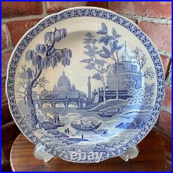 Spod Blue Italian 27cm plate Made in England 2 pieces set Tableware