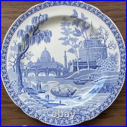 Spod Blue Italian 27cm plate Made in England 2 pieces set Tableware