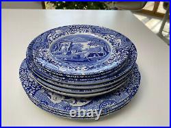 Spode BLUE Italian Porcelain Ceramic 12 Piece set of Dinner Soup Bowls and Salad