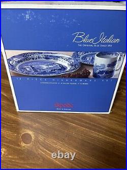 Spode Blue Italian 12-Piece Dinnerware Set Service for 4 Dinner Plate