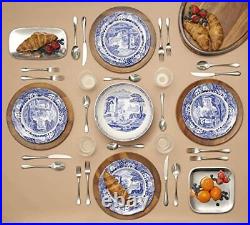 Spode Blue Italian 12-Piece Dinnerware Set Service for 4 Dinner Plate Sal