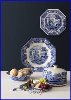 Spode Blue Italian 2 Piece Porcelain 11.5 Serving Platter with 9 Dome