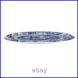 Spode Blue Italian 2 Piece Porcelain 11.5 Serving Platter with 9 Dome