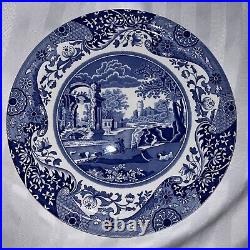 Spode Blue Italian 2 Piece Serving 11Platter with Dome -Height On Plate 8 Exc