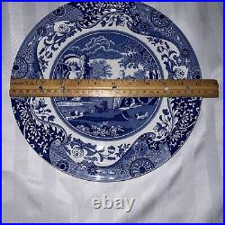 Spode Blue Italian 2 Piece Serving 11Platter with Dome -Height On Plate 8 Exc