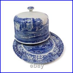 Spode Blue Italian 2-Piece Serving Platter with Dome