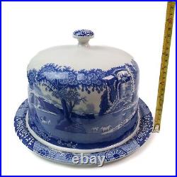 Spode Blue Italian 2-Piece Serving Platter with Dome