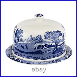 Spode Blue Italian 2 Piece Serving Platter with Dome Cover Multifunctional Tr