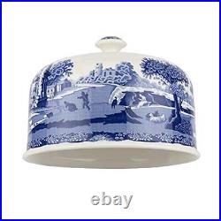 Spode Blue Italian 2 Piece Serving Platter with Dome Cover Multifunctional Tr
