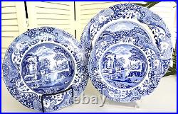 Spode Blue Italian 24 Pc 8 Place Settings Dinnerware Set Plates Bread Bowls