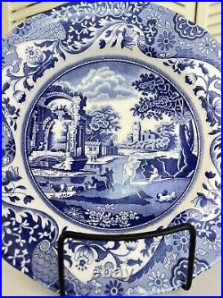 Spode Blue Italian 24 Pc 8 Place Settings Dinnerware Set Plates Bread Bowls