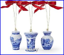 Spode Blue Italian 3-Piece Assorted Urn Ornaments Multi-Purpose Use as Napkin