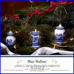 Spode Blue Italian 3-Piece Assorted Urn Ornaments Multi-Purpose Use as Napkin