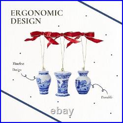 Spode Blue Italian 3-Piece Assorted Urn Ornaments Multi-Purpose Use as Napkin