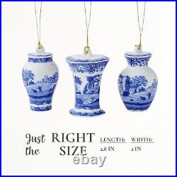 Spode Blue Italian 3-Piece Assorted Urn Ornaments Multi-Purpose Use as Napkin