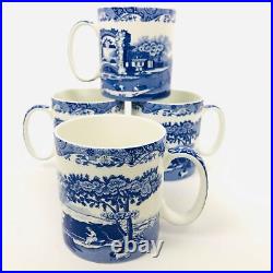 Spode Blue Italian (4) Coffee/Tea Mug Set 8.5 oz. NWT