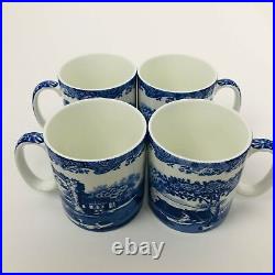 Spode Blue Italian (4) Coffee/Tea Mug Set 8.5 oz. NWT