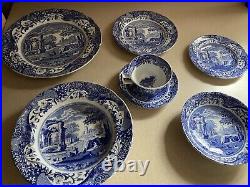 Spode Blue Italian 4 Seven Piece Place Settings. Total Of 28 Pieces