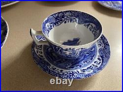 Spode Blue Italian 4 Seven Piece Place Settings. Total Of 28 Pieces