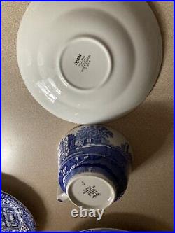 Spode Blue Italian 4 Seven Piece Place Settings. Total Of 28 Pieces