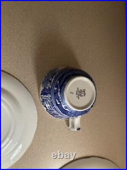 Spode Blue Italian 4 Seven Piece Place Settings. Total Of 28 Pieces