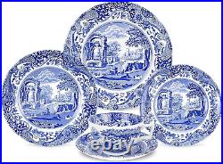 Spode Blue Italian 5-Piece Place Setting Dinner Plate, Salad Plate, Bread &