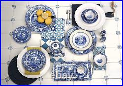 Spode Blue Italian 5-Piece Place Setting Dinner Plate, Salad Plate, Bread &
