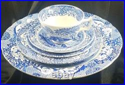 Spode Blue Italian 5 Piece Setting Cup, Saucer, Bread, Salad & Dinner Plate EVC