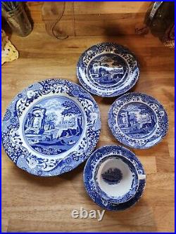 Spode Blue Italian 5 Piece Setting New Open Box Made in England