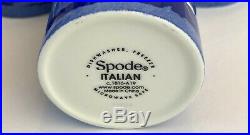Spode Blue Italian 5 Piece Spice Jar Set New