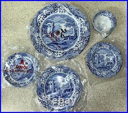 Spode Blue Italian 5 piece place setting Vintage New