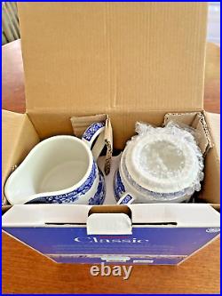 Spode Blue Italian Ascot 3 Piece Tea Set Brand New In Box