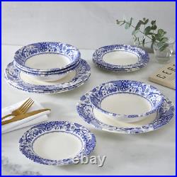 Spode Blue Italian Brocato 12 Pc Dinnerware Service Set 4 Mugs Dinner Salad NEW