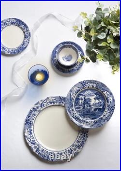 Spode Blue Italian Brocato 12 Pc Dinnerware Service Set 4 Mugs Dinner Salad NEW