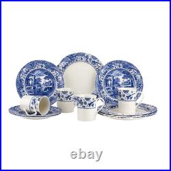 Spode Blue Italian Brocato 12-Piece Dinnerware Set