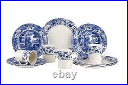 Spode Blue Italian Brocato 12 Piece Dinnerware Set (missing all mugs)