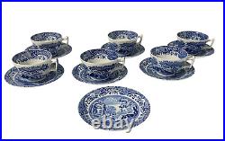 Spode Blue Italian C1816 Teacup and Saucer Lot of 7 Sets