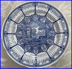 Spode Blue Italian Calendar Plate 1996-2005 10 Pieces