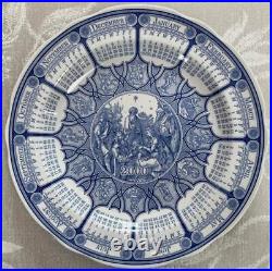 Spode Blue Italian Calendar Plate 1996-2005 10 Pieces