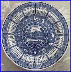 Spode Blue Italian Calendar Plate 1996-2005 10 Pieces