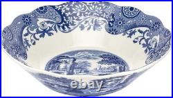 Spode Blue Italian Collection 10 Inch Daisy Serving Bowl, Fine Porcelain