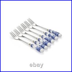 Spode Blue Italian Collection Pastry Forks, Set of Six, Stainless Steel Fork