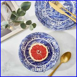 Spode Blue Italian Collection Porcelain Cereal Bowls, Set of 4, 6.5, Blue White