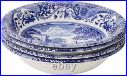 Spode Blue Italian Collection Porcelain Cereal Bowls, Set of 4, 6.5, Blue White