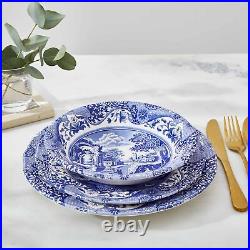 Spode Blue Italian Collection Porcelain Cereal Bowls, Set of 4, 6.5, Blue White